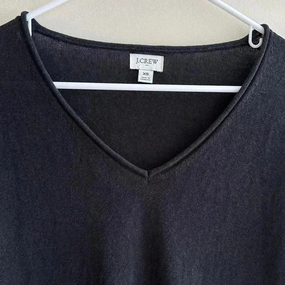 J. Crew Black V-Neck Sweater with Button Sleeves, Size XS - Picture 9 of 16